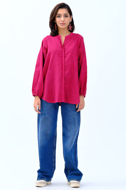 Stitched 1 Piece Embroidered Khaddar Fusion Top