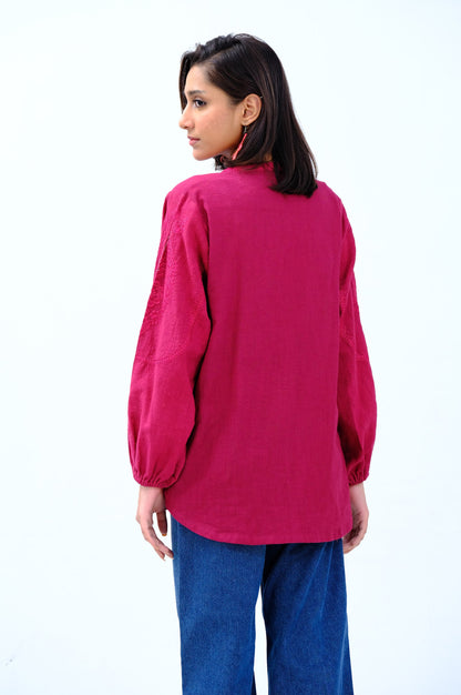 Stitched 1 Piece Embroidered Khaddar Fusion Top