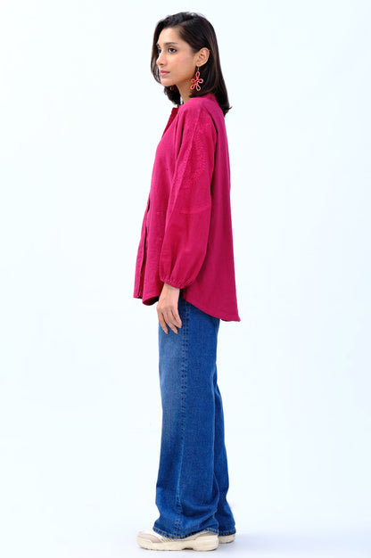 Stitched 1 Piece Embroidered Khaddar Fusion Top