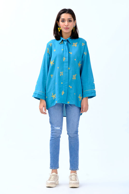 Stitched 1 Piece Embroidered Khaddar Fusion Top