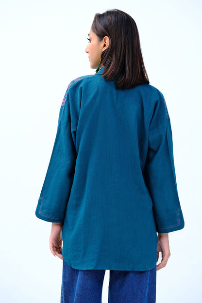 Stitched 1 Piece Embroidered Khaddar Fusion Top