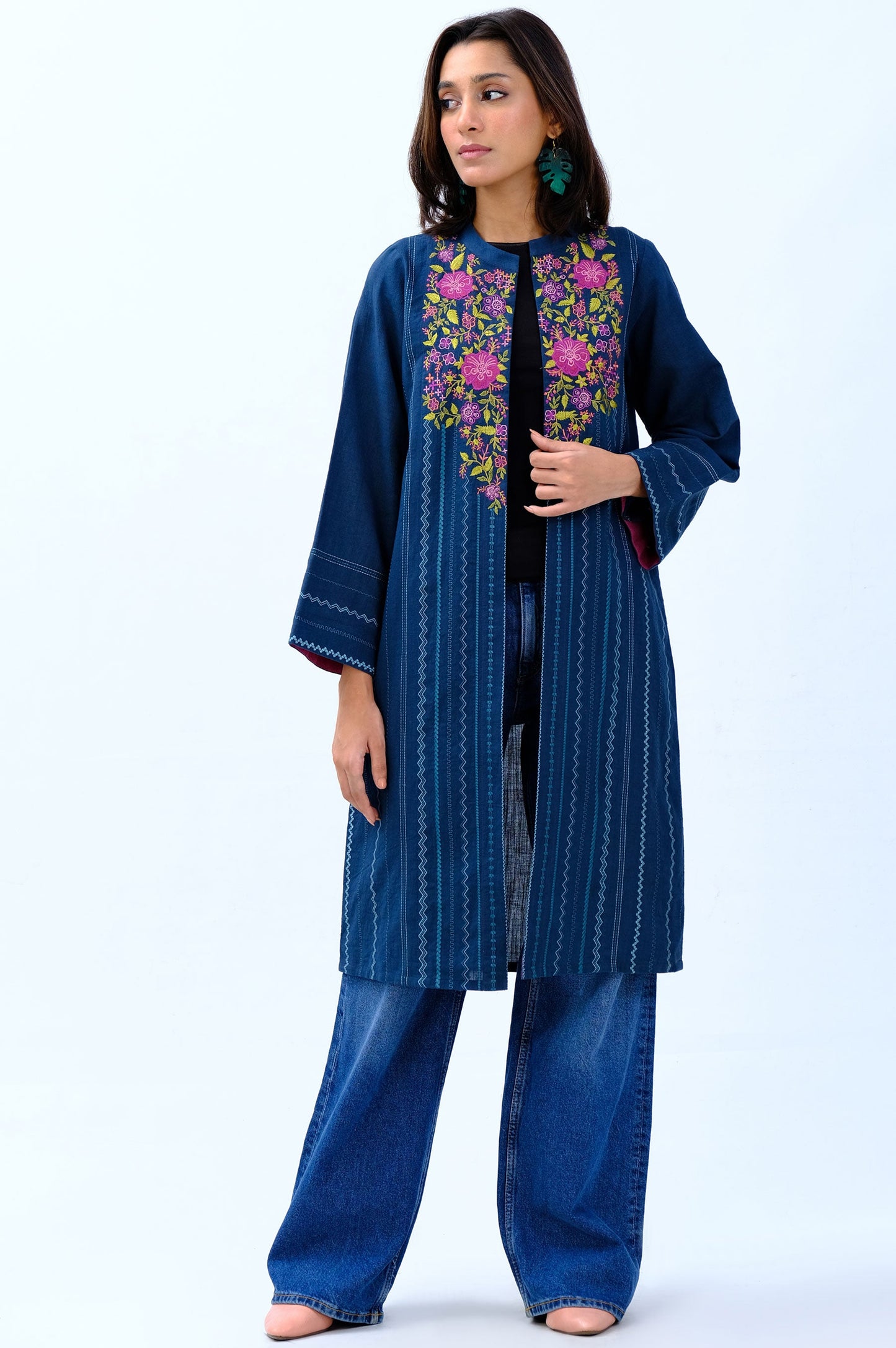 Stitched 1 Piece Embroidered Khaddar Jacket