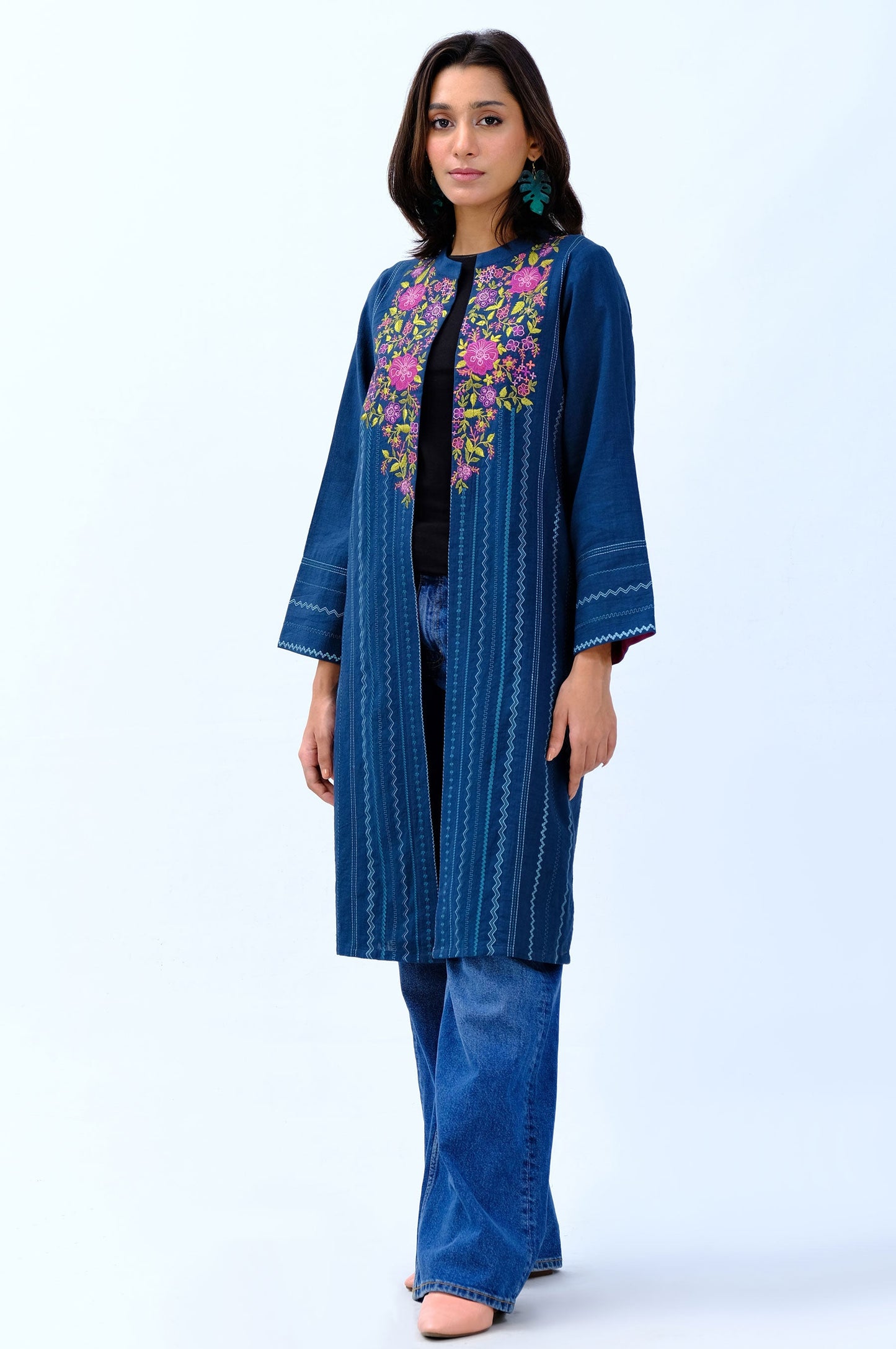 Stitched 1 Piece Embroidered Khaddar Jacket