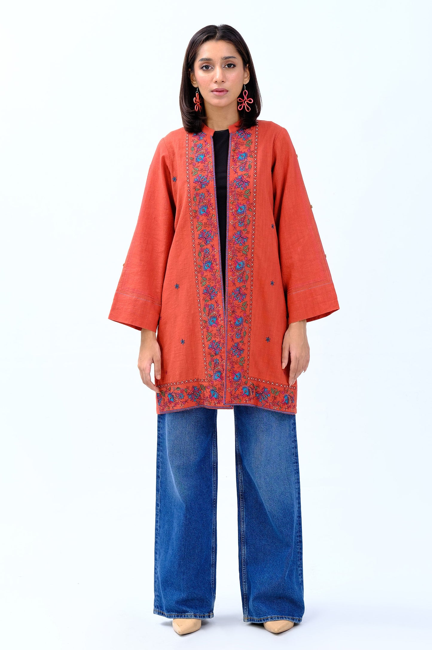 Stitched 1 Piece Embroidered Khaddar Jacket