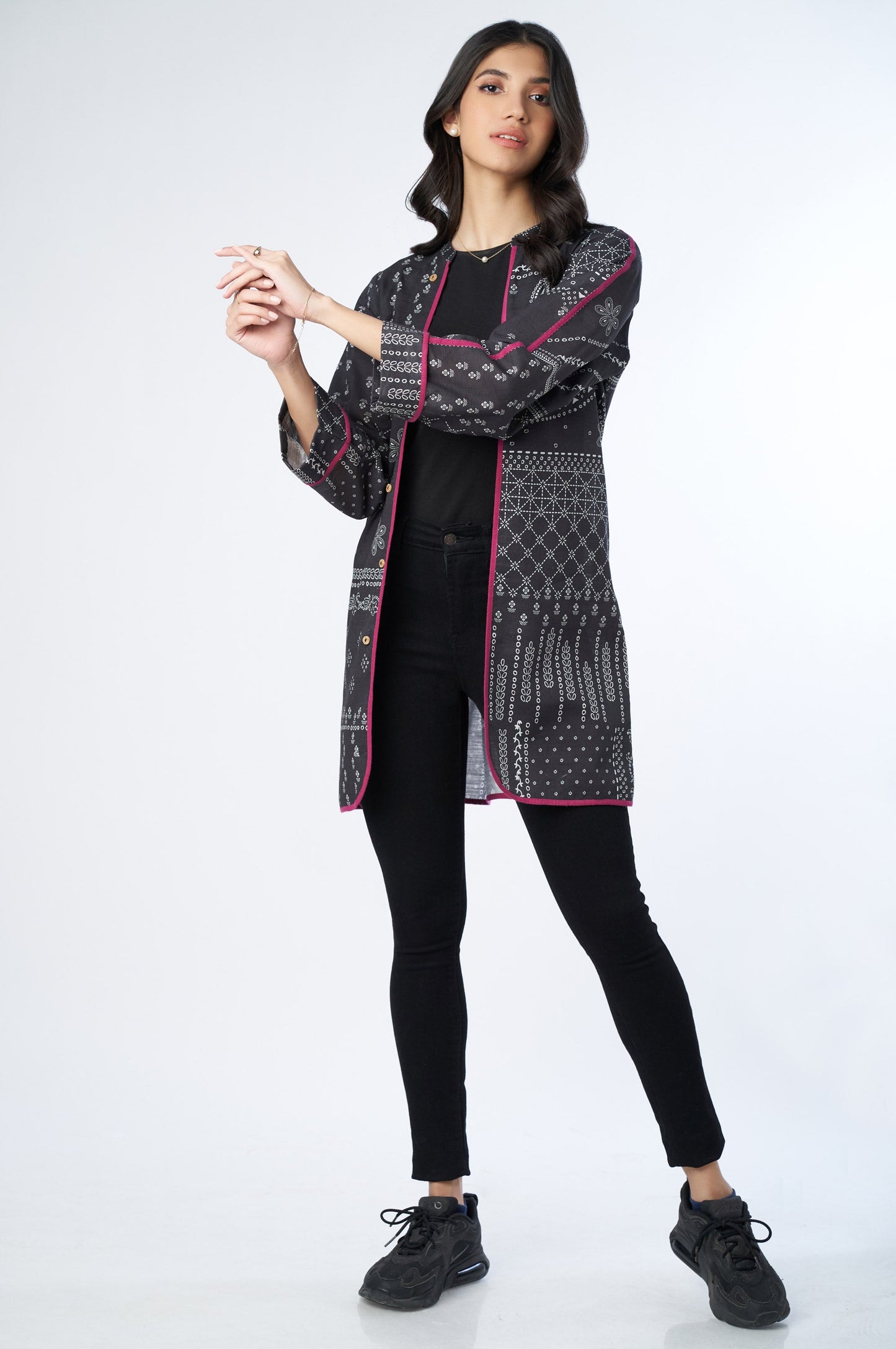 Stitched 1 Piece Embellished Khaddar Printed Jacket