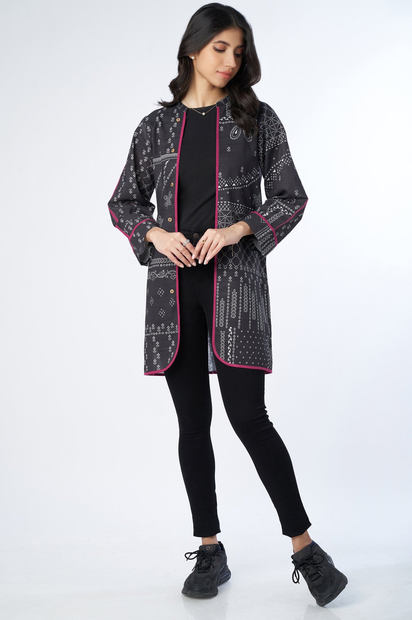 Stitched 1 Piece Embellished Khaddar Printed Jacket