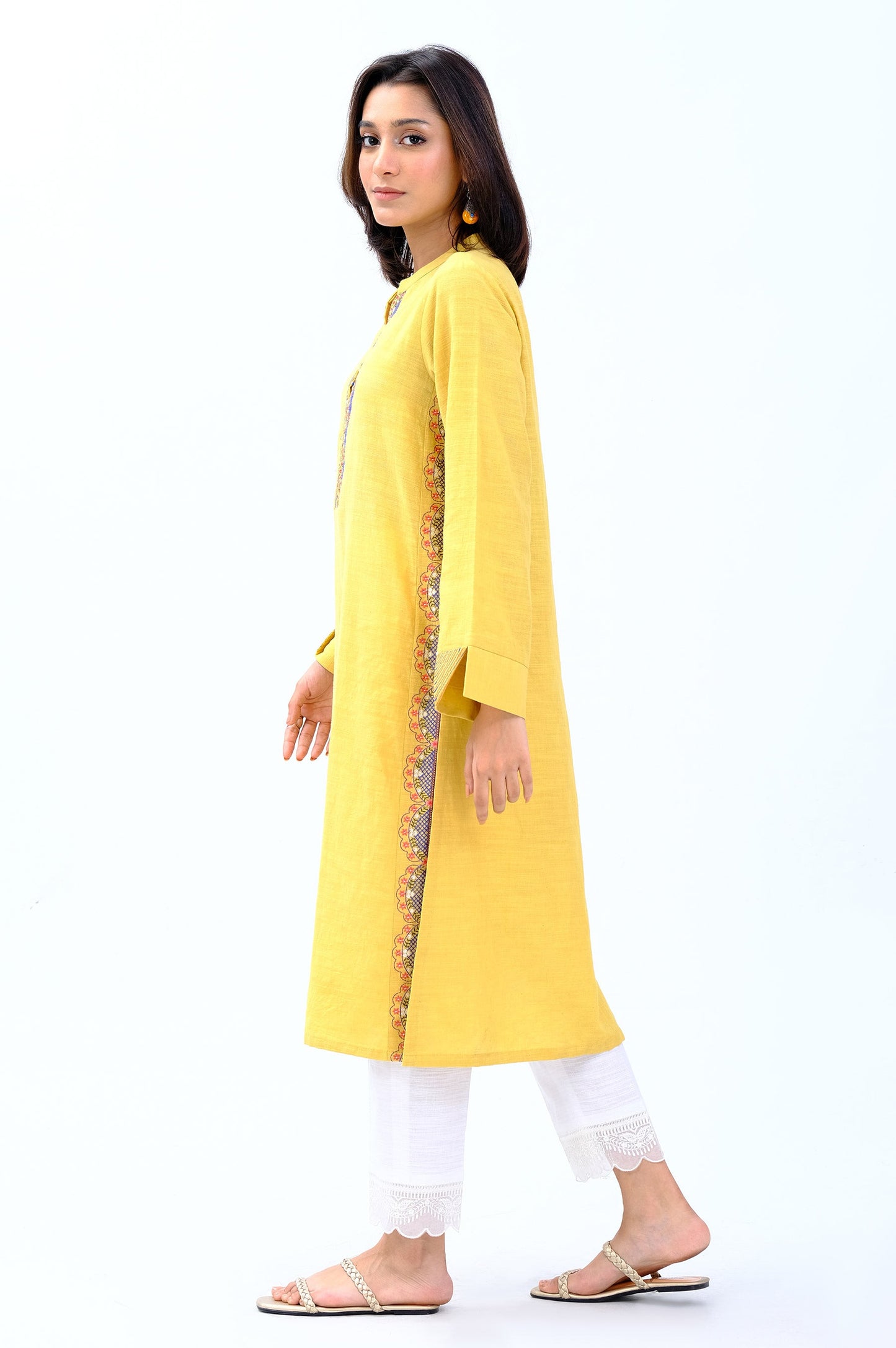 Stitched 1 Piece Embroidered Khaddar Shirt