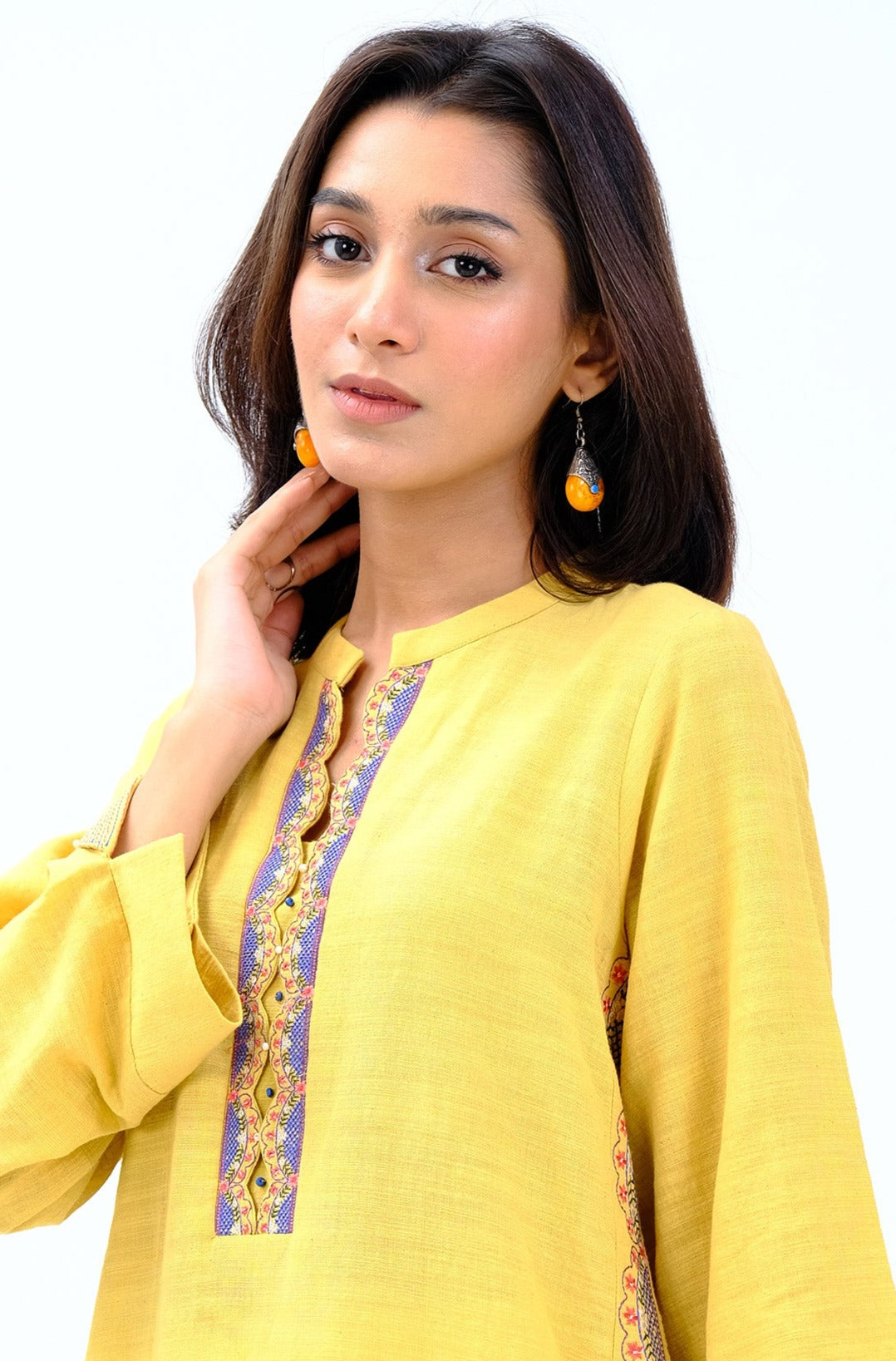 Stitched 1 Piece Embroidered Khaddar Shirt