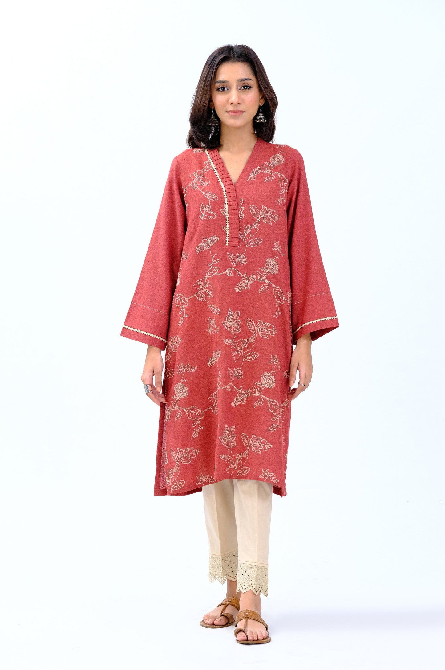 Stitched 1 Piece Embroidered karandi Shirt