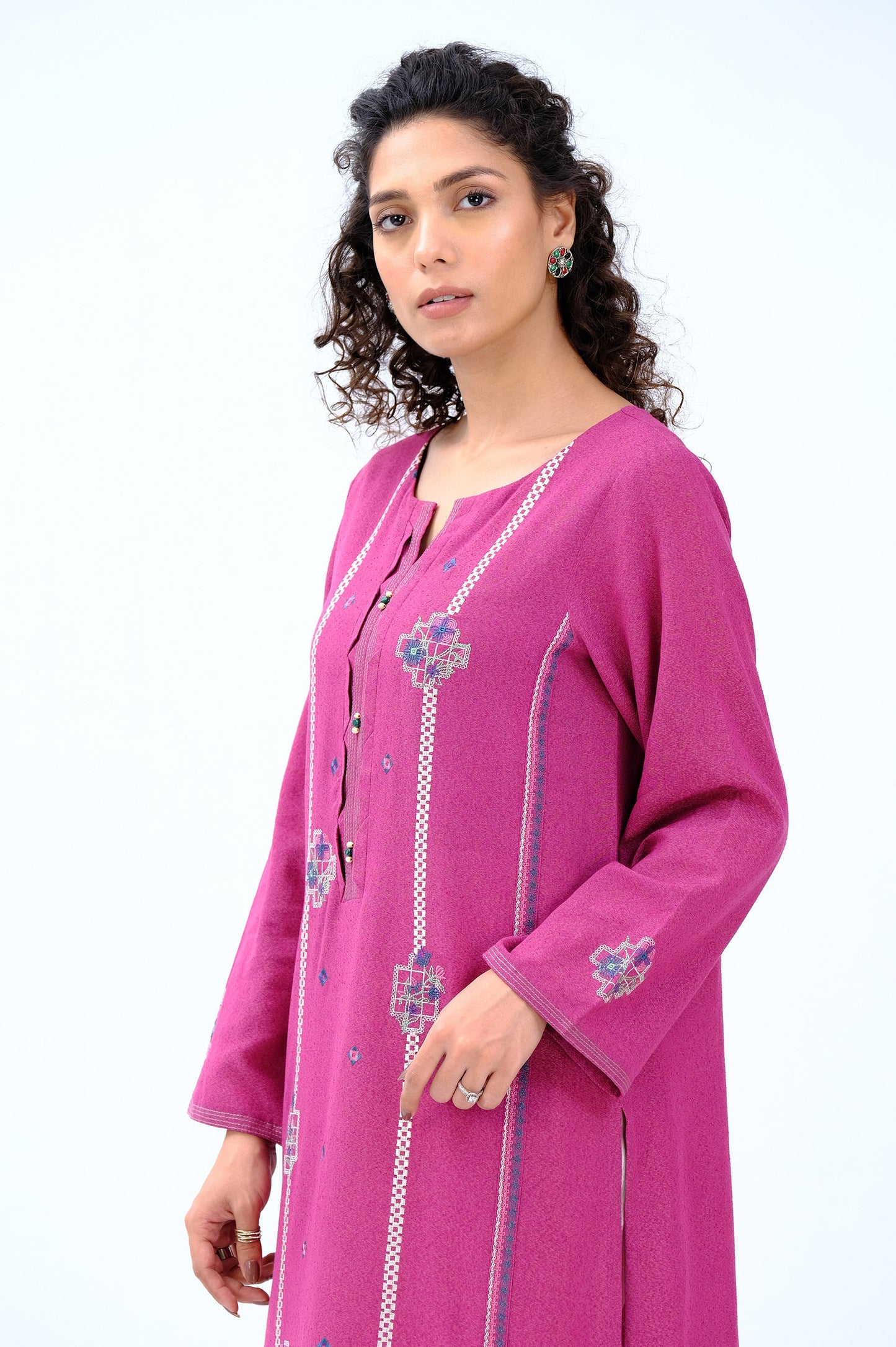 Stitched 1 Piece Embroidered karandi Shirt