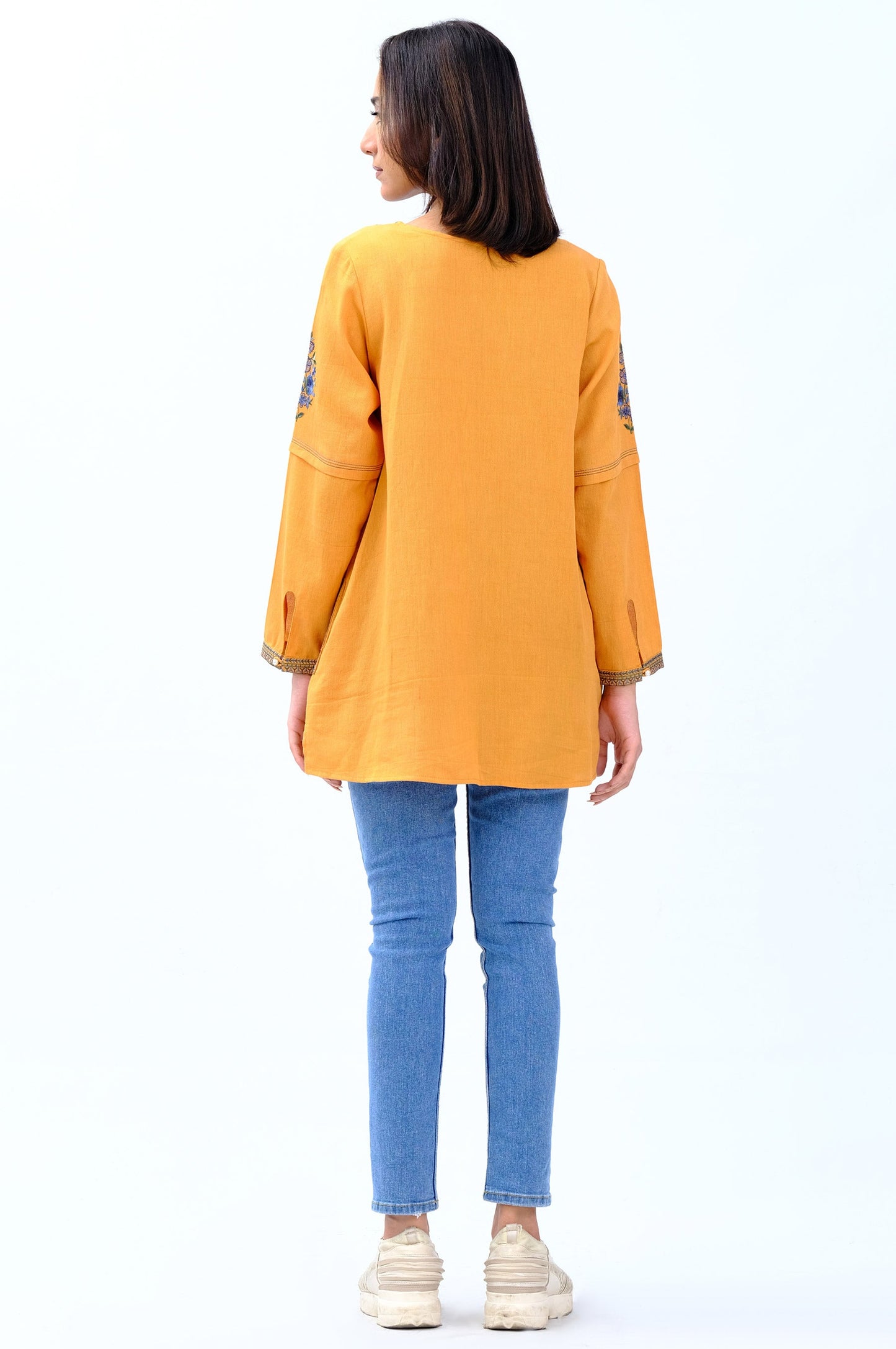 Stitched 1 Piece Embroidered Cottel Fusion Top