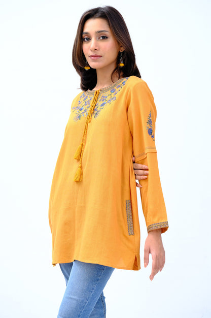 Stitched 1 Piece Embroidered Cottel Fusion Top