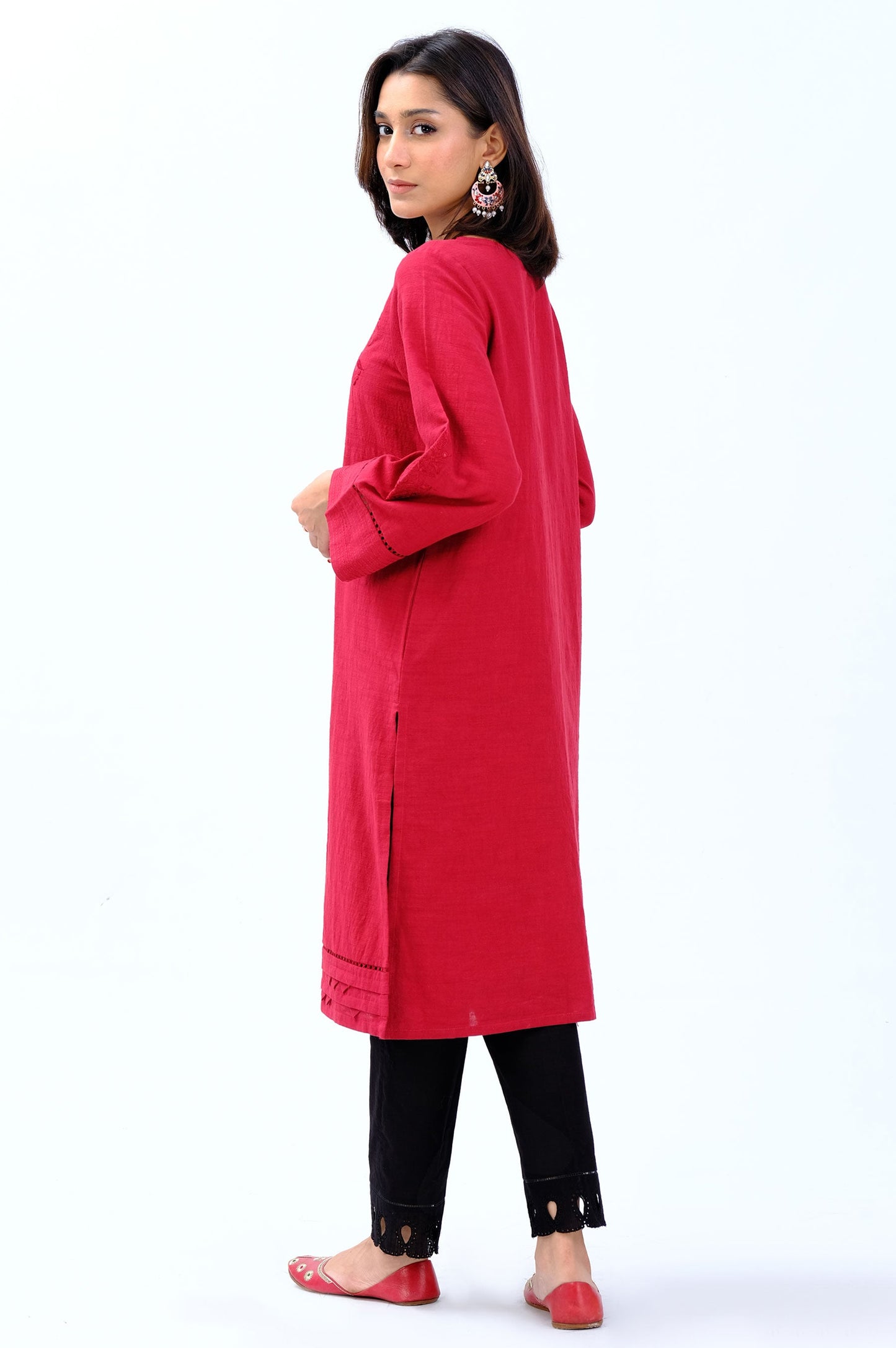 Stitched 1 Piece Embroidered Khaddar Shirt