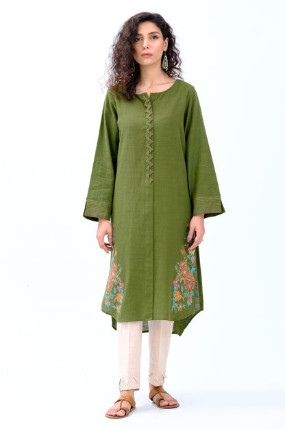 Stitched 1 Piece Embroidered Khaddar Shirt