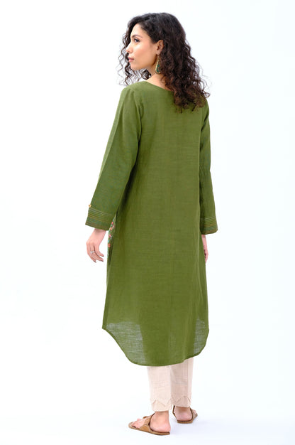 Stitched 1 Piece Embroidered Khaddar Shirt