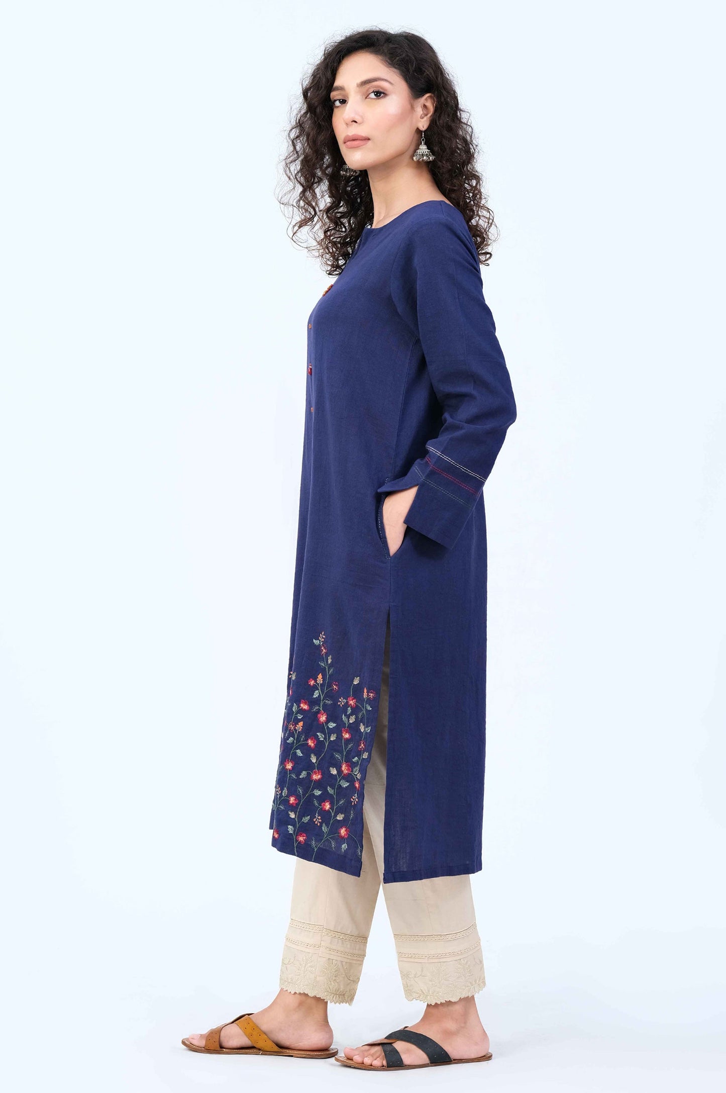 Stitched 1 Piece Embroidered Khaddar Shirt