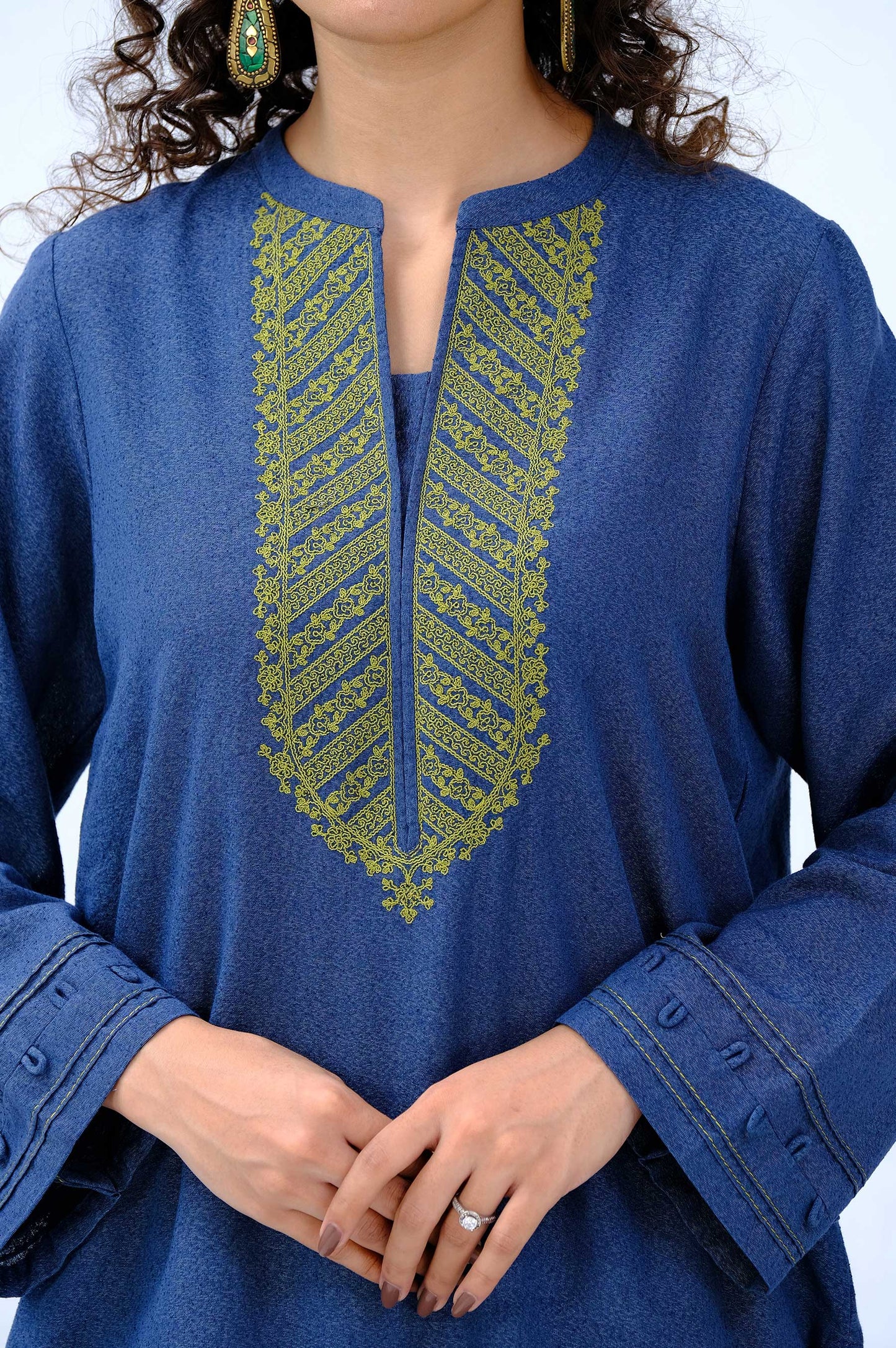 Stitched 1 Piece Embroidered karandi Shirt