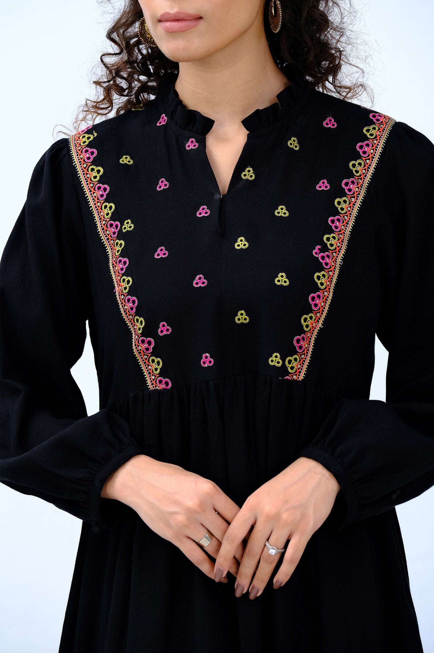 Stitched 1 Piece Embroidered cottel Shirt
