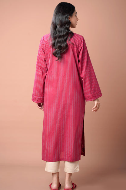 Stitched 1 Piece Embroidered Yarn Dyed Shirt