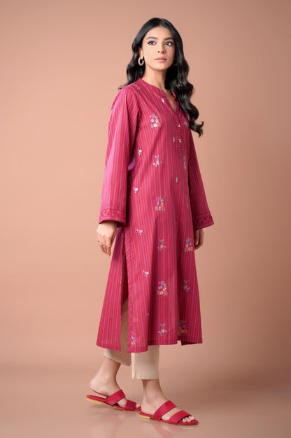 Stitched 1 Piece Embroidered Yarn Dyed Shirt