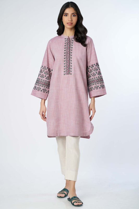 Stitched 1 Piece Embroidered Yarn Dyed Shirt