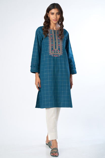 Stitched 1 Piece Embroidered Yarn Dyed Shirt