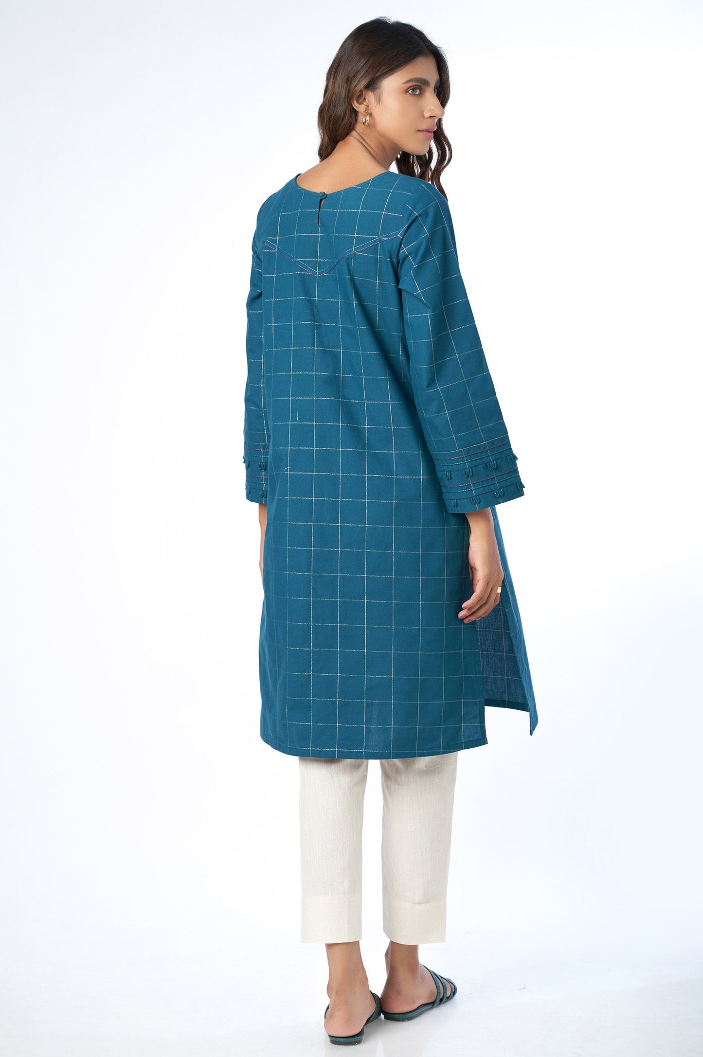 Stitched 1 Piece Embroidered Yarn Dyed Shirt