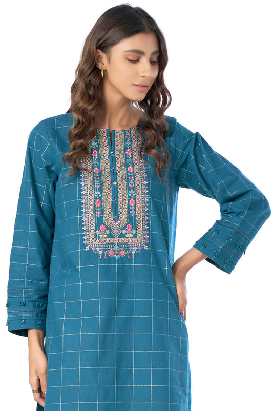 Stitched 1 Piece Embroidered Yarn Dyed Shirt