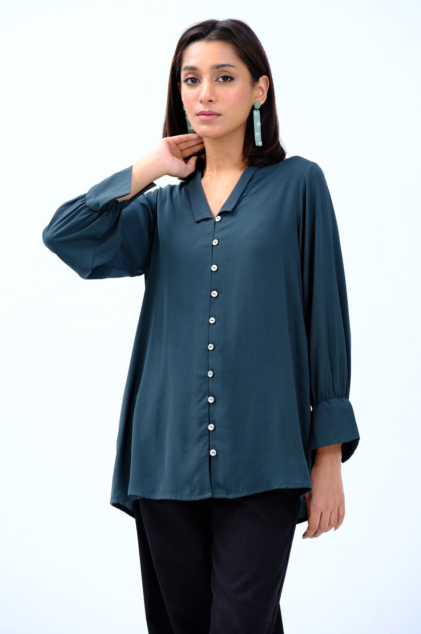 Stitched 1 Piece Embellished Crepe Top