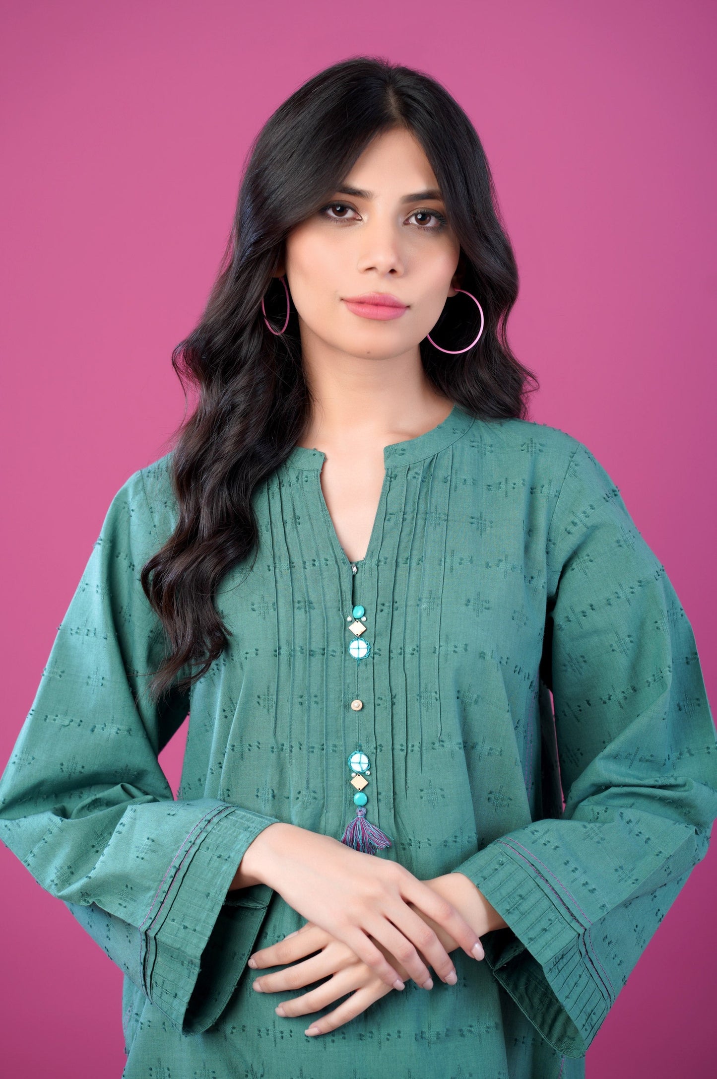 Stitched 1 Piece Brochia Jacquard Outfit