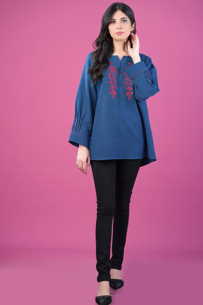 Stitched 1 Piece Colored Jacquard Top