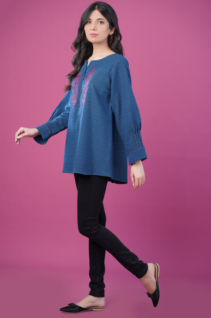 Stitched 1 Piece Colored Jacquard Top