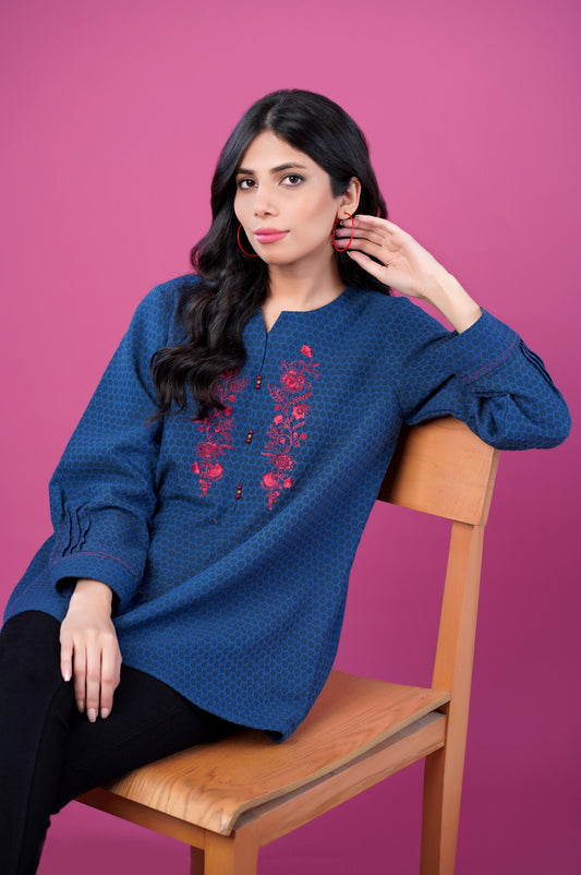 Stitched 1 Piece Colored Jacquard Top