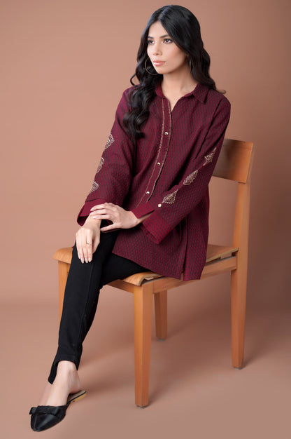 Stitched 1 Piece Colored Jacquard Top