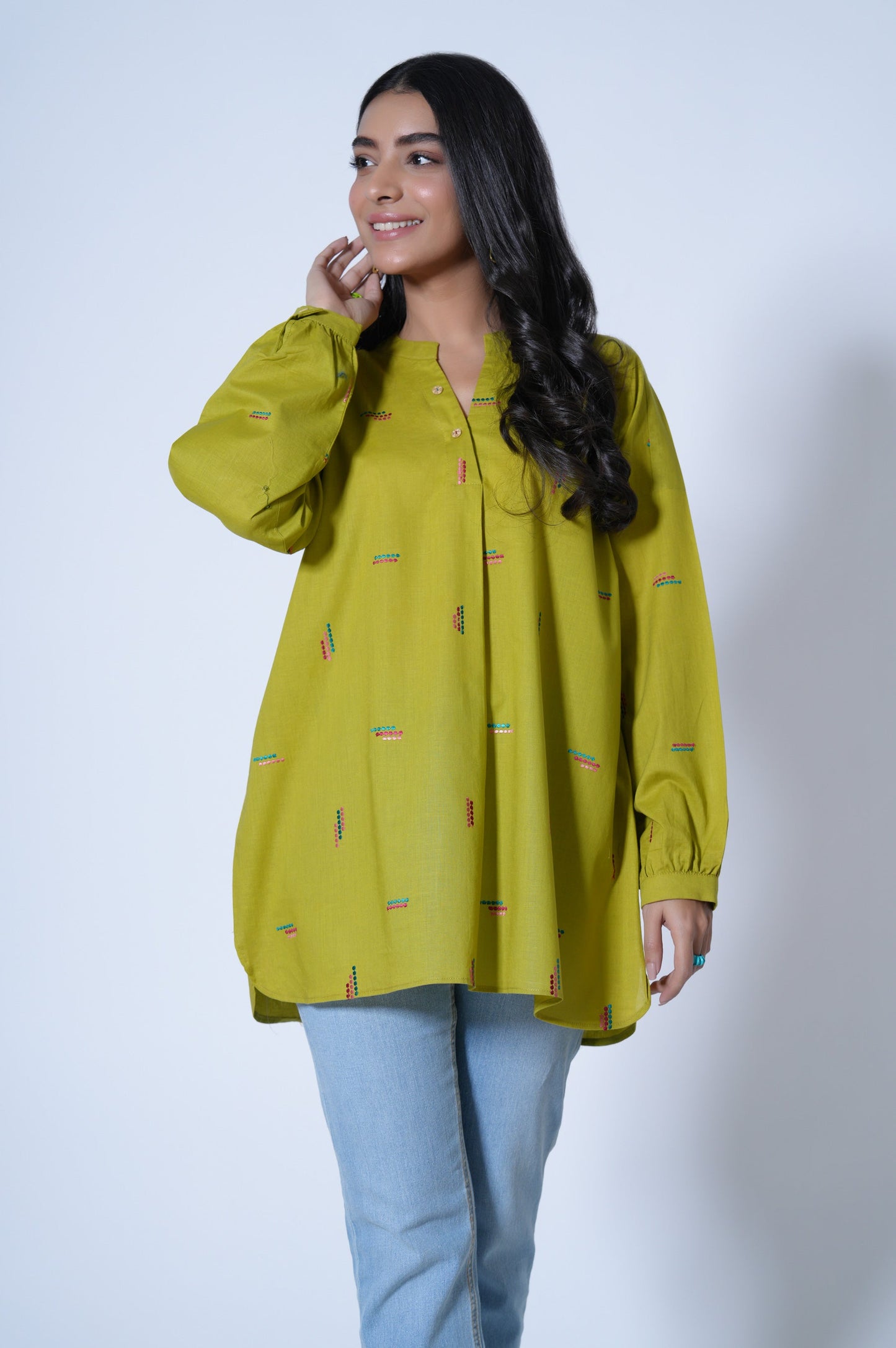 Stitched 1 Piece Cambric Top