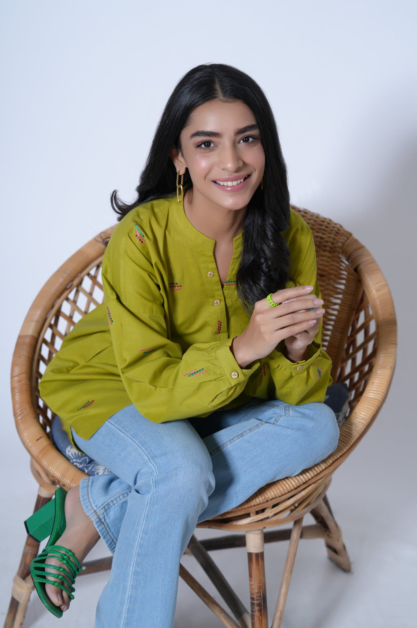 Stitched 1 Piece Cambric Top