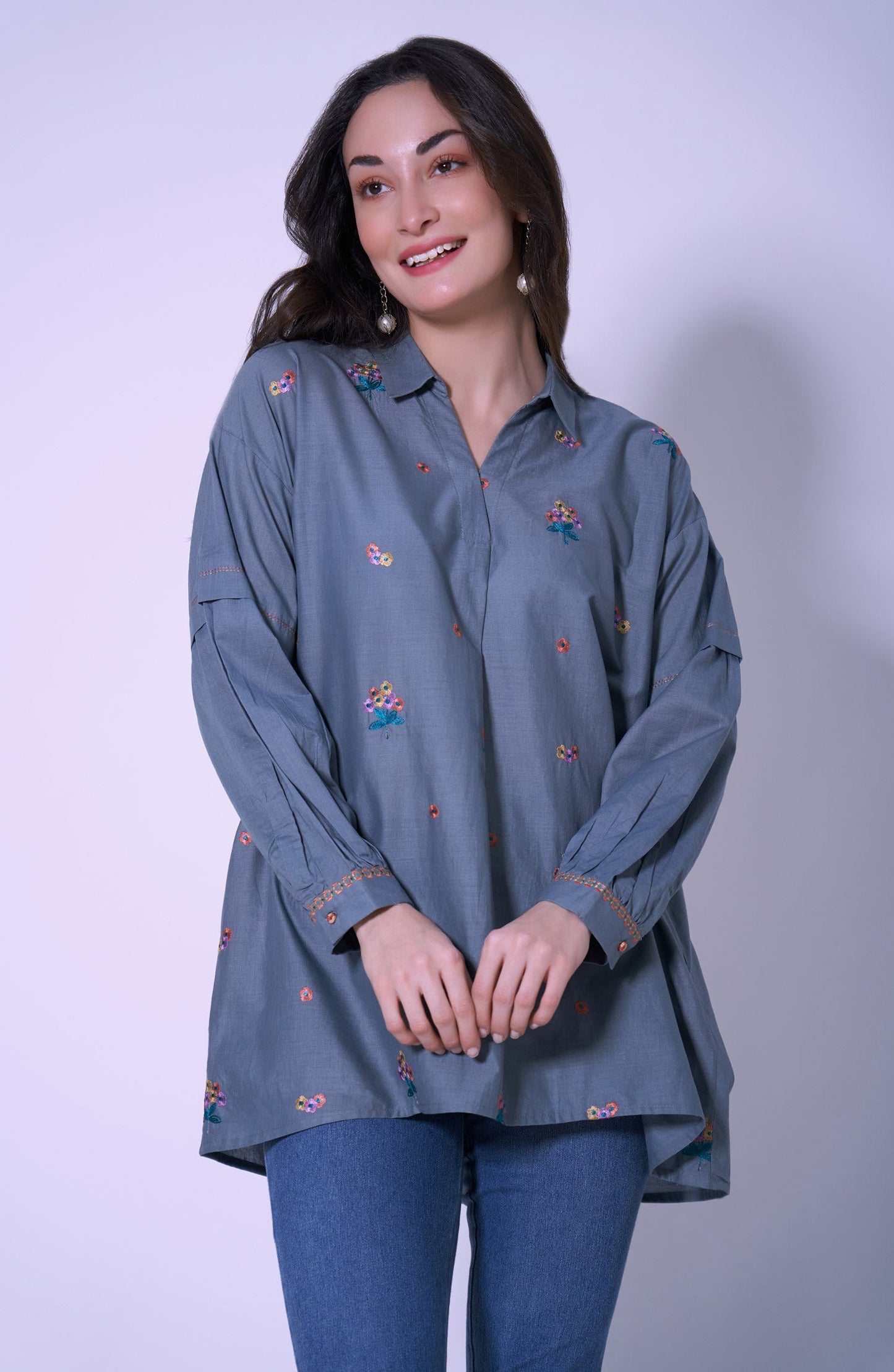 Stitched 1 Piece Cambric Top