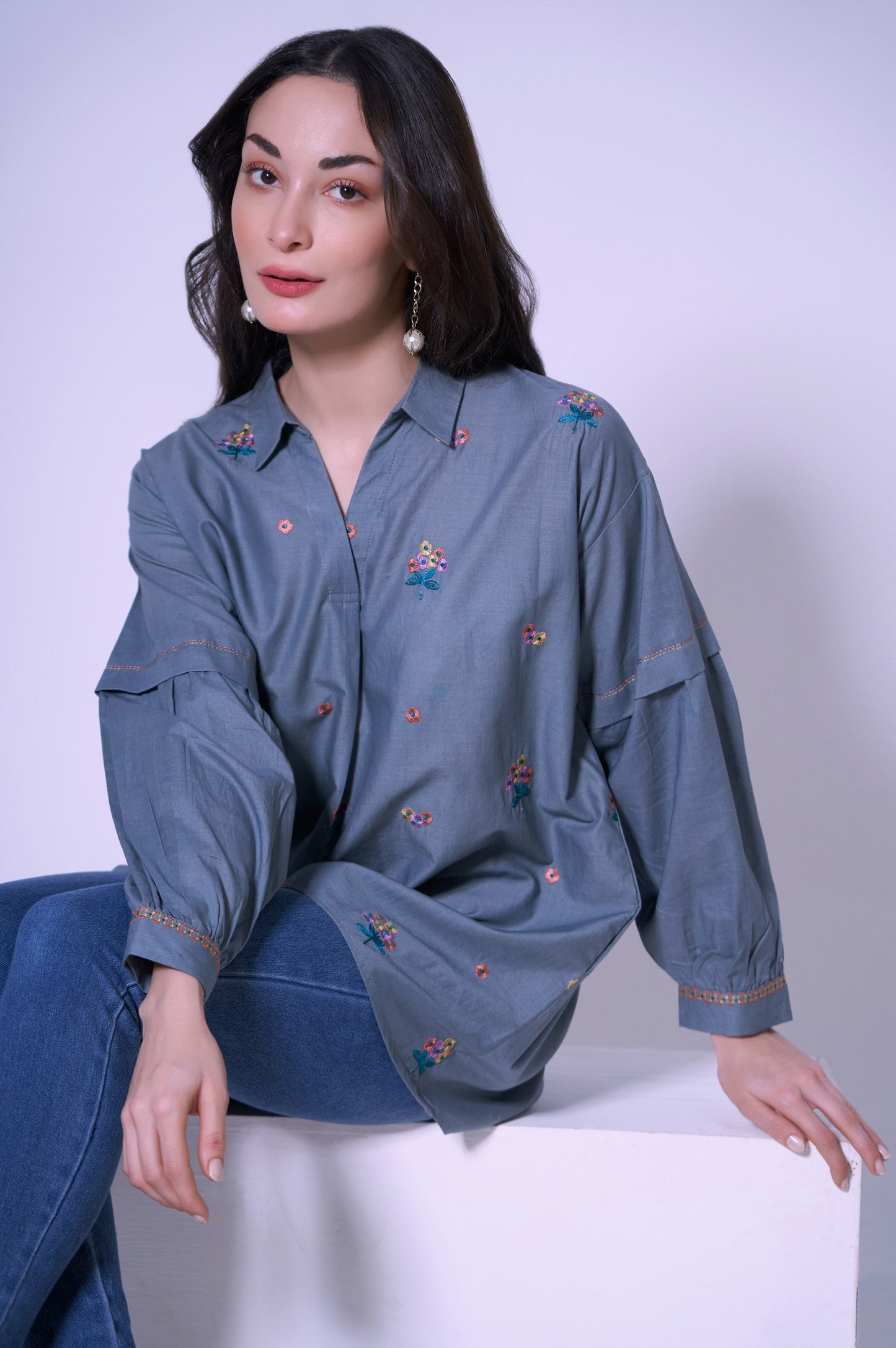 Stitched 1 Piece Cambric Top