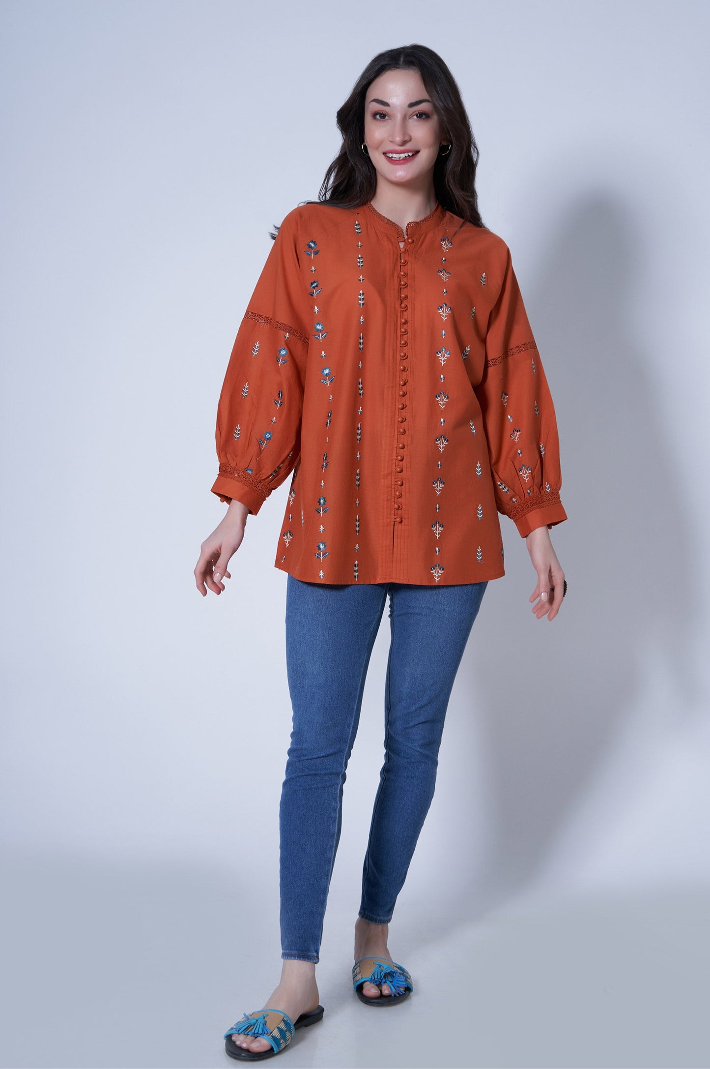 Stitched 1 Piece Cambric Top