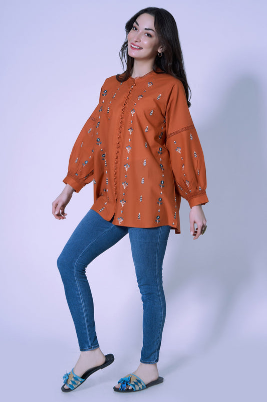 Stitched 1 Piece Cambric Top