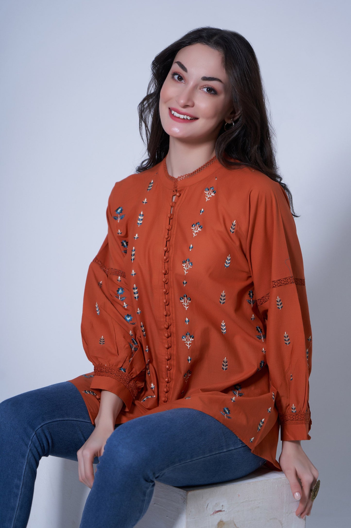 Stitched 1 Piece Cambric Top