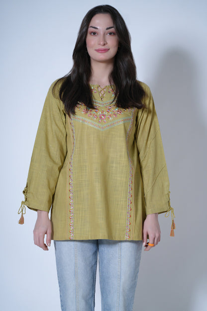 Stitched 1 Piece Cotton Slub Top