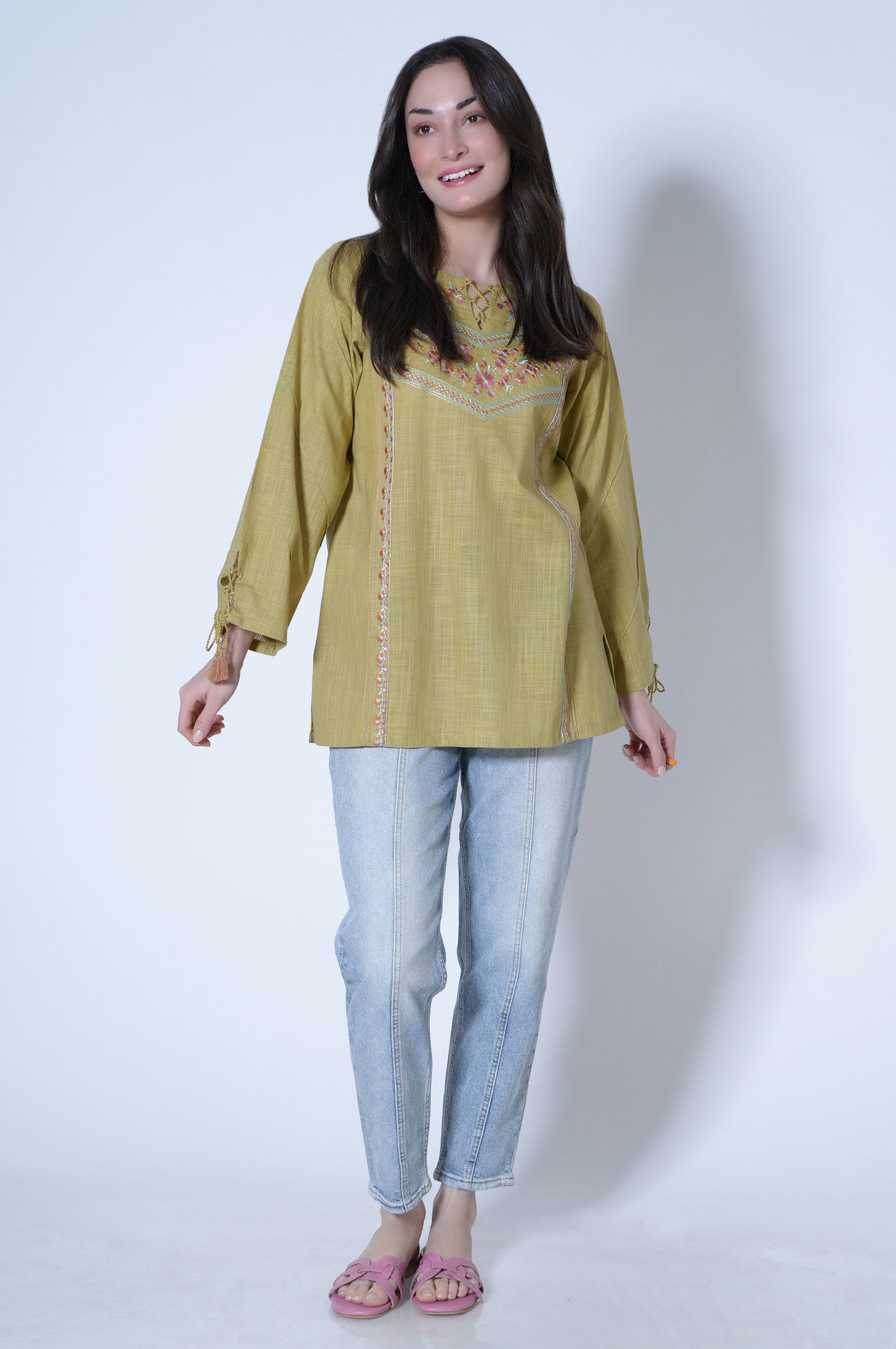 Stitched 1 Piece Cotton Slub Top