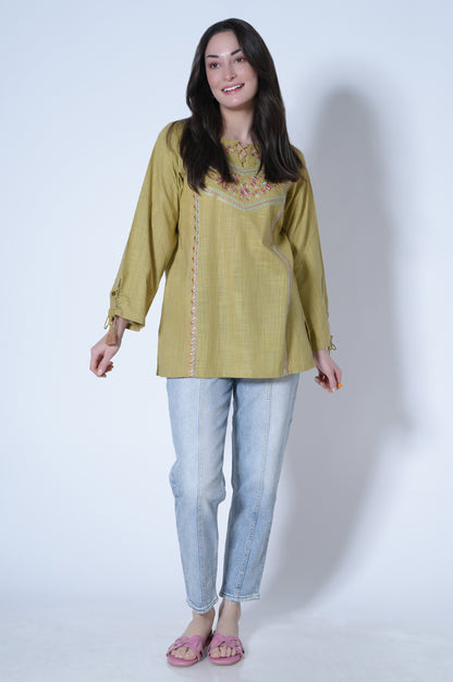 Stitched 1 Piece Cotton Slub Top