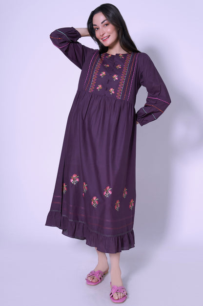 Stitched 1 Piece Cambric Dress