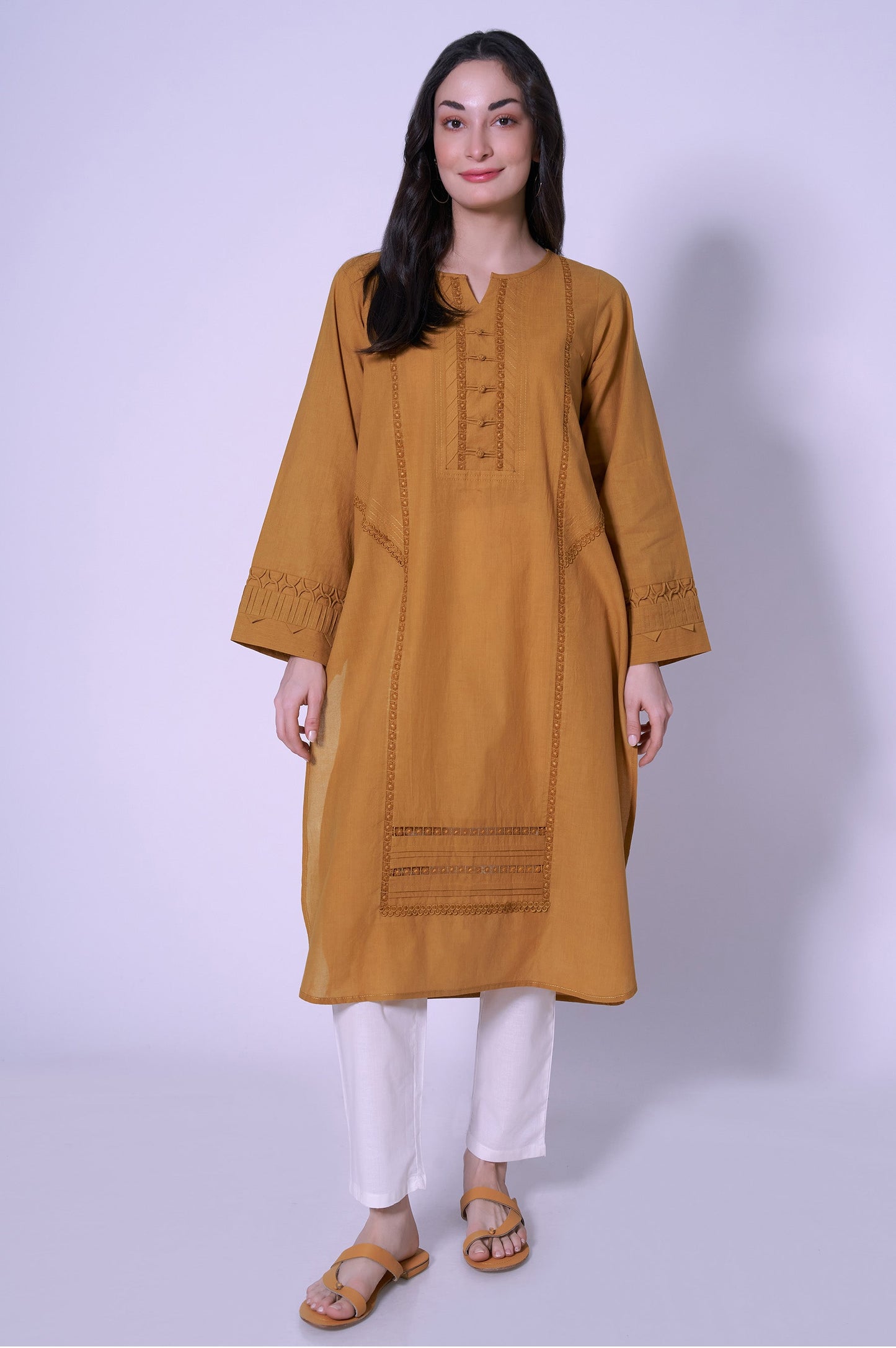 Stitched 1 Piece Stylised Cambric Shirt