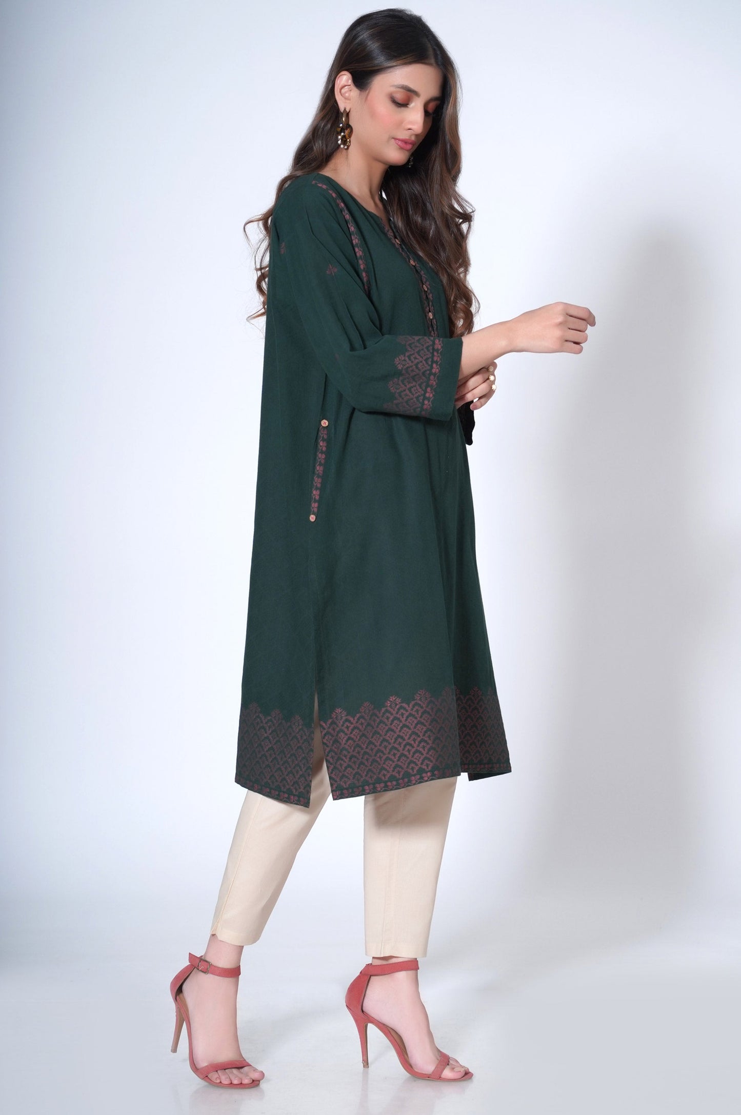 Stitched 1 piece Jacquard Outfit