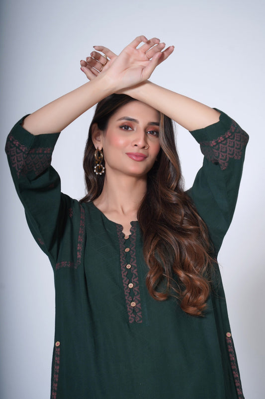 Stitched 1 piece Jacquard Outfit