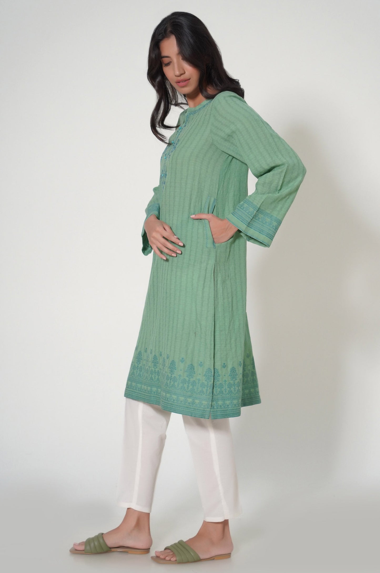 Stitched 1 Piece Jacquard Shirt