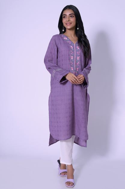 Stitched 1pc Embroidered Dobby Suit